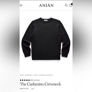 Anian Cashmino Crewneck Sweater - Grey